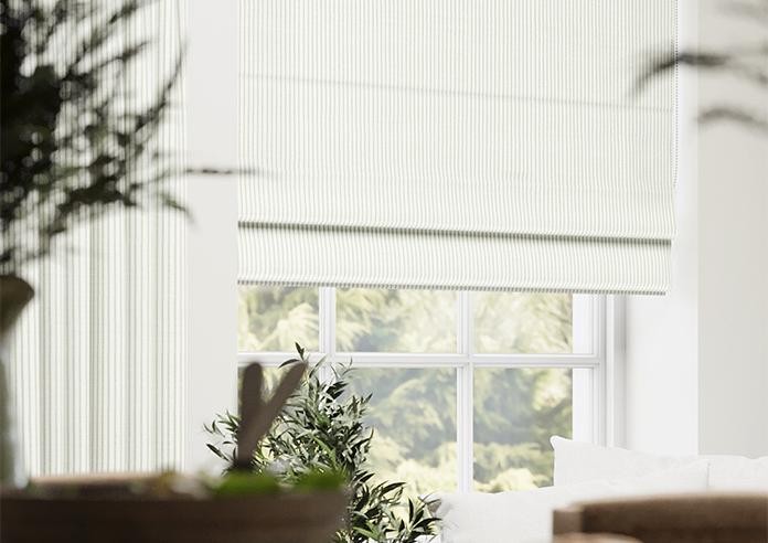 Laura Ashley Candy Stripe, Bottle Green - Twist&Fit Roman Blind - Image 5